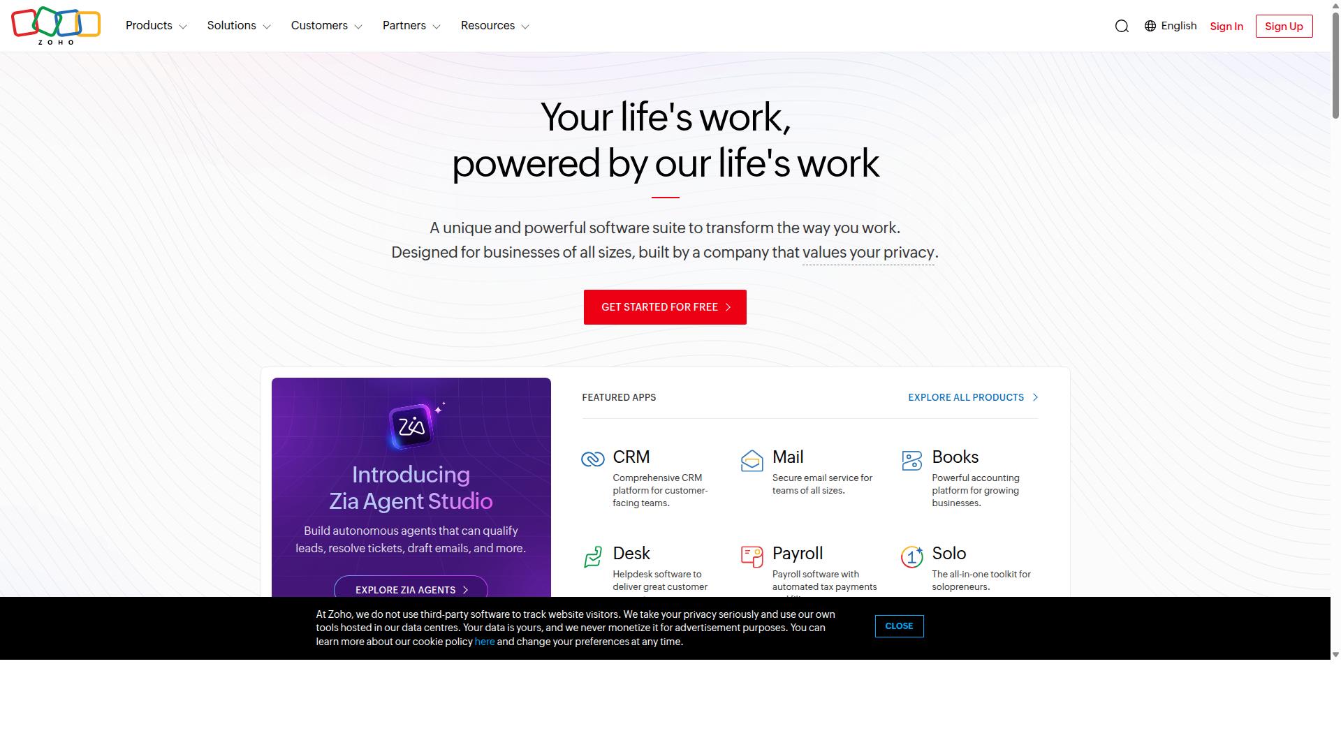 Zoho Marketing Automation website